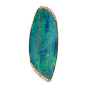 14K Yellow Gold Australian Opal Double Pendant with Diamonds